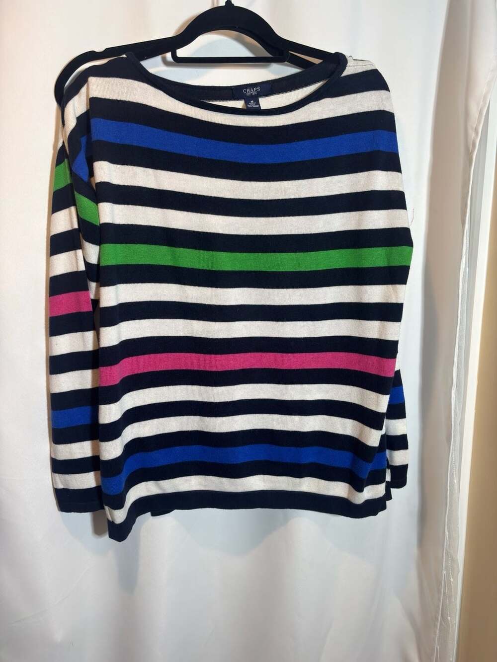 Chaps Women's Striped Cotton Modal Sweater Size M